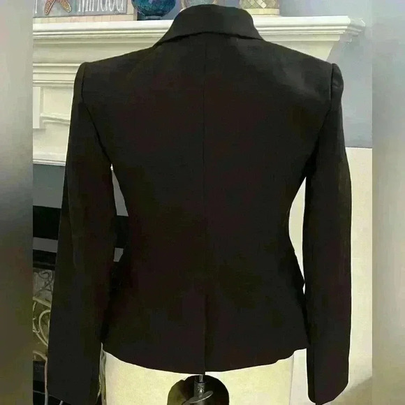 Theory Brince B Blazer Jacket size 2 Black Stretch Canvas NWT - Picture 2 of 10